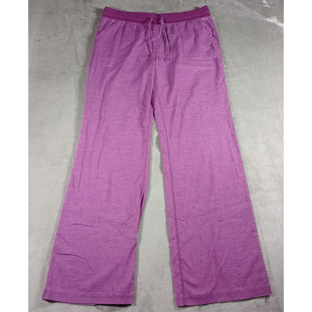 Prana Mantra Pant Womens L Purple Hemp Blend Wide Leg Gorpcore Boho Hippie Hemp